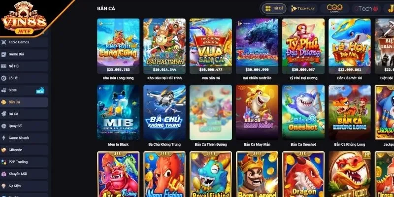 Kho game bắn cá VIN88 đổi thưởng siêu hấp dẫn